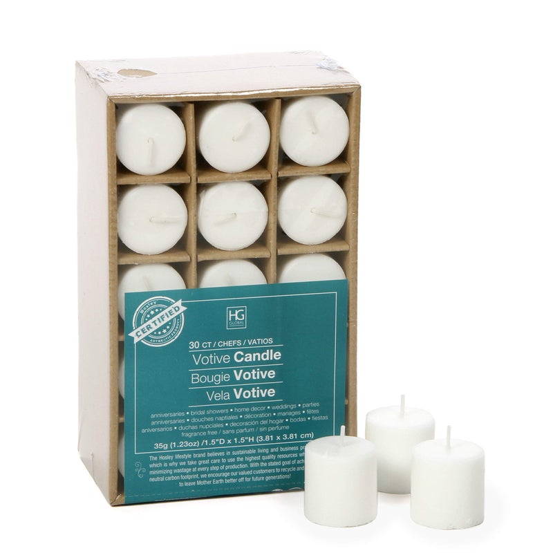Hosley Set of 144 Unscented White Votive Candles â€“ Bulk Pack, Clean-Burning, Long-Lasting 10-12 Hour Burn Time â€“ Ideal for Weddings, Home DÃ©cor, Spa, and Events - Image 1